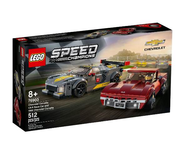 Lego 76903 Chevrolet Corvette C8.R Race Car and 1968 Chevrolet Corvette