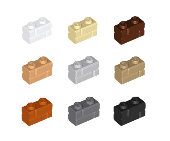Lego Bricks 1x2 with Masonry Profile - 25pcs