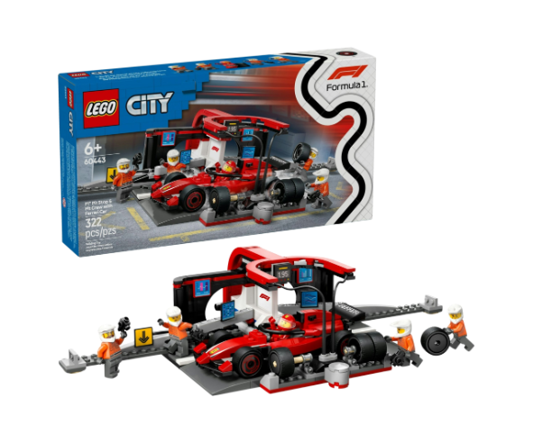 Lego 60443 F1 Pit Stop & Pit Crew with Ferrari Car