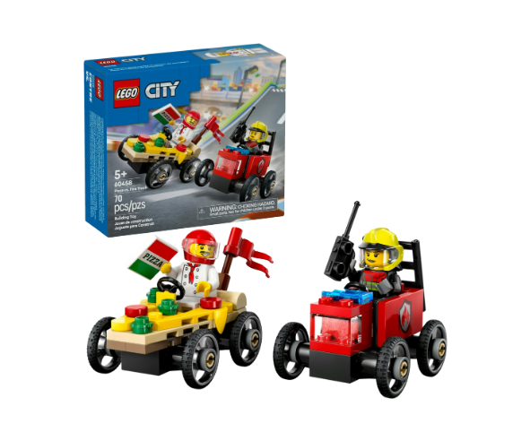 Lego 60458 Pizza vs. Fire Truck Race Car Pack