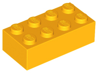 Lego Bricks 2×4 - Bright Light Orange
