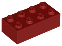 Lego Bricks 2×4 - Dark Red
