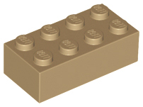 Lego Bricks 2×4 - Dark Tan