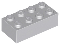 Lego Bricks 2×4 - Light Bluish Grey