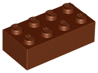 Lego Bricks 2×4 - Reddish Brown