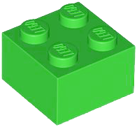 Lego Bricks 2×2 - Bright Green