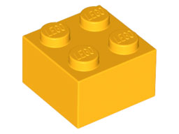 Lego Bricks 2×2 - Bright Light Orange