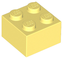 Lego Bricks 2×2 - Bright Light Yellow