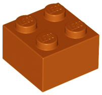 Lego Bricks 2×2 - Dark Orange