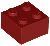 Lego Bricks 2×2 - Dark Red