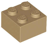 Lego Bricks 2×2 - Dark Tan