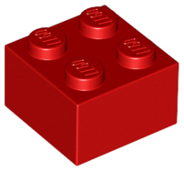 Lego Bricks 2×2 - Red