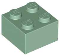 Lego Bricks 2×2 - Sand Green