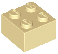 Lego Bricks 2×2 - Tan