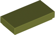 Lego Tiles 1×2 - Olive Green