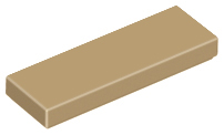 Lego Tiles 1×3 - Dark Tan